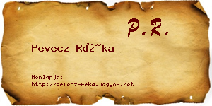 Pevecz Réka névjegykártya